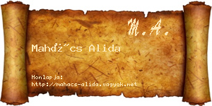 Mahács Alida névjegykártya